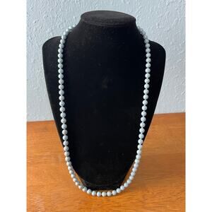 Dyed Blue Freshwater Pearl Necklace 925 Sterling Silver Clasp 25” Artisan